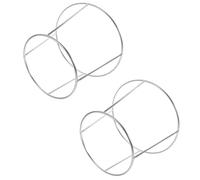 FRCOLOR 2pcs Stainless Steel Seafood Tray Display Racks Buffet Serving Stand for Sashimi Oyster Shrimp Crab, Household Metal Pizza Plate Holder for Desktop Use, 17-23cm Plate Compatible