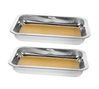 FRCOLOR 2pcs Stainless Steel Wax Dissection Tray for Biology Labs Easy to Clean Dissecting Tray with Wax Coating Laboratory Equipment for Educational Use
