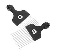 FRCOLOR 2pcs Steel Needle Comb Hair Pick Men Styling Hair Lift Comb for Barber Parting Curly