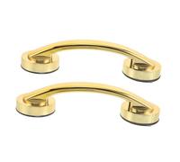 FRCOLOR 2pcs Suction Cup Grab Bars for Bathroom Self-Adhesive Non-Drill Safety Handles with Stable Grip Wide Compatibility Glass Tiles Mirrors Easy Removable Support Rails for Seniors