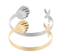 FRCOLOR 2pcs Summer Women Sea Shell Bracelet Open Armlet Jewelry Cuff Bracelet for Teen Girls