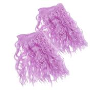 FRCOLOR 2pcs Synthetic Curly Bjd Doll Hair Wigs Realistic Wool-like Texture Soft Wave Hair Bundles for Doll Making Diy Craft Rerooting Tool