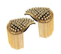 FRCOLOR 2pcs Tassel Chain Epaulets with Rivets and Fringe Retro Punk Shoulder Accessories for Men and Women European Chic Vintage Shoulder Badges for Uniforms and Fashion Events