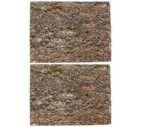 FRCOLOR 2pcs Terrarium Cork Background Board for Geckos and Bearded Dragons | Cork Texture Appearance, Authentic Bark Backdrop, Glass Container and Aquarium Panel Use, Easy Installation