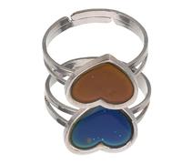 FRCOLOR 2pcs Thermochromic Ring Mood Changing Temperature Open Ring for Women Teens Girl Adjustable Emotion