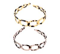 FRCOLOR 2pcs Tortoise Shell Headbands Skinny Acrylic Headband with Teeth Non-Slip Hollow Celluloid Hairband Non-brittle Cellulose Hair Loop Hair Accessory for Women Girl Beige Blue