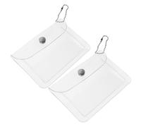 FRCOLOR 2Pcs Transparent Coin Purse with Button Closure Mini Cards Storage Bag and Notebook Cover Portable Glitter Wallet Pouch for Travel Shopping Party Women