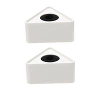 FRCOLOR 2pcs Triangle Microphone Station Logo Flags for Professional Interview Mics Stable Abs PVC Mic Protector with Blank Surface for Custom Stickers Compact Design for Outdoor Reporting