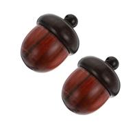 FRCOLOR 2pcs Two-tone Wooden Acorn Pendant Diy Necklace Set with Openable Ebony and Rosewood Nut Decor for Boys and Girls Crafting and Accessories