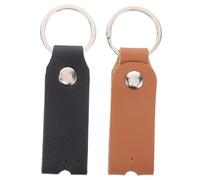 FRCOLOR 2pcs Universal Drum Key Protection Covers Brown and Black Pu Drum Wrench Sleeves for Marching Percussion