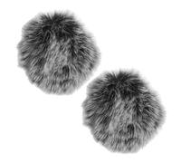 FRCOLOR 2pcs Universal Furry Microphone Covers Windscreen Muffs for Lapel Clip and Handheld Recording Devices, Soft and Comfortable Design for Live Broadcasts and Recordings