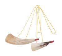 FRCOLOR 2pcs Viking Ox Horn Trumpet Loud Medieval War Blowing Horns for Pirate Cosplay Halloween Party Cheering Props and Viking Drinking Decor