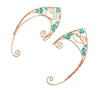 FRCOLOR 2pcs Vintage Fairy Ear Cuff Earrings Non-pierced Ear Bone Clip Lightweight Stainless Steel Retro Style Statement Jewelry for Women Teens Halloween Costume Accessory