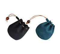 FRCOLOR 2pcs Vintage Mini PU Drawstring Coin Purse Lightweight Retro Change Holder for Men and Women Small Organizer Pouch with Fine Craftsmanship and Portable Design