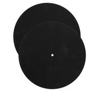 FRCOLOR 2pcs Vinyl Record Player Felt Mats 3mm Thick Black Turntable Mat Disc Protective Pad for 7/10/12-inch Phonograph Platters Audio Accessories