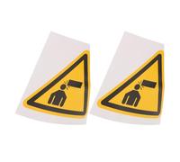 FRCOLOR 2pcs Watch Your Head Warning Stickers Adhesive Triangle Safety Signs for Machinery and Workshops Head Injury Caution Labels 10x10cm
