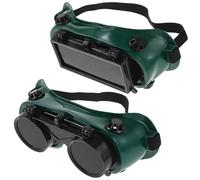 FRCOLOR 2pcs Welding Protective Goggles with Flip-up Design, Plastic Frame Safety Glasses for Welding and Grinding, Shielding against Radiation, for Welders during Cutting