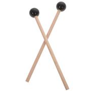 FRCOLOR 2pcs Wood Glockenspiel Mallets with Silicone Comfortable Grip, Black Drumsticks for Tuning Fork and Glockenspiel, for Practice The Drum Sessions