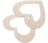 FRCOLOR 2pcs Wood Heart Wreath Frame Natural Beige Heart Shaped Woodcrafts Not Easy to Deform Classic Festival Decoration for Flower Craft and Study Room