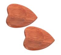 FRCOLOR 2Pcs Wooden Guitar Picks Heart Shaped Plectrums for Folk Guitar Smooth Durable Comfortable Grip Acoustic Accessories
