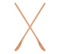 FRCOLOR 2pcs Wooden Honey Spoons with Long Handles for Coffee and Tea Serving, Comfortable Grip, Versatile Kitchen Utensils for Home and Outdoor Use