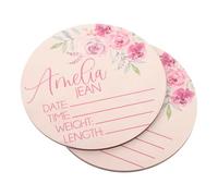 FRCOLOR 2pcs Wooden Name Announcement Sign for Newborn Birth Details Hospital Photo Prop Growth Record Board for Shower and Nursery Decor