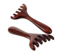 FRCOLOR 2pcs Wooden Six-Claw Scalp Massager with Long Handle, Manual Head and Foot Massage Comb for Meridian Stimulation, Home Spa Relaxation Tool for Stress Relief