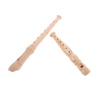 FRCOLOR 2pcs Wooden Soprano Recorder German English Fingering Flute for Beginners Music Education Lightweight Portable Woodwind Instrument