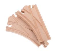 FRCOLOR 2pcs Wooden Train Track Expansion Switch Curved Multi Directional Rail Accessories Compatible with Major Wooden Train Sets Educational for Creative Play and Cognitive Development