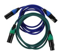 FRCOLOR 2pcs Xlr Microphone Speaker Cables 1.8m Male to Female Balanced Audio Cords with Green and Teal Cover for Studio Recording Live Sound and Mixing Equipment