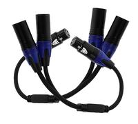 FRCOLOR 2pcs Xlr Splitter Cable Male to Dual Female Pin Microphone Wire Braided Audio Cable for Amplifier Mixer Speaker for Professional Recording and Audio Setups