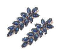 FRCOLOR 2pcs Zircon Hair Clip Copper Leaf Design Sparkly Bling Barrette for Bridal Wedding Secure Grip Updo Jewelry for Girls Party