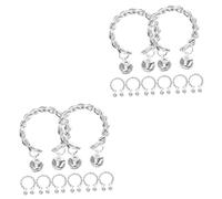 FRCOLOR 2sets Adjustable Women Finger Rings with Bells Retro Jewelry for Comfortable Lightweight Design for Daily Wear and Special Occasions 8pcs*2
