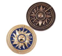 FRCOLOR 2sets Chic Retro Personality Brooches Round Circle Badge Pins for Costume Decor Durable with Antique Finish for Formal Casual Attire 2pcs*2