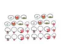 FRCOLOR 2sets Christmas Headbands Snowflake Hair Ties Elastic Ponytail Holders for Girls Boys 15pcs*2