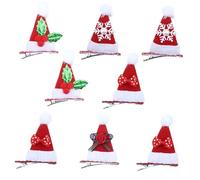 FRCOLOR 2sets Creative Snowflake Hair Bow Clips Christmas Decorative Hair Clips for Boys and Girls Women 8pcs*2 Random Color