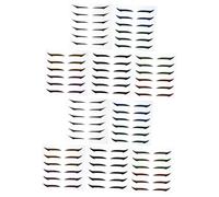 FRCOLOR 2sets Double Eyelid Strips Glitter Self-adhesive Eyeliner Sticker Kit Eyeliner Stamps Shapes Waterline 36pairs*2