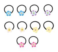 FRCOLOR 2sets Elastic Hair Ties for Ponytail Flower Hair Bands Women Beach Accessory Set 10pcs*2