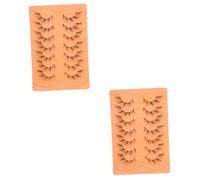 FRCOLOR 2sets False Eyelashes Fox Eye Wispy Lashes Individual Brown Extensions for Daily Stage 7pairs*2