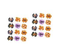 FRCOLOR 2sets Gothic Skulls Pumpkins Crows Bats Halloween Hair Bow Clip Barrette 12pcs*2