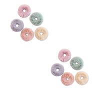 FRCOLOR 2sets Hair Tie Ponytail Holders Imitation Hair Ring Tiara Adult Furry Wide Side 5pc*2 Random Color