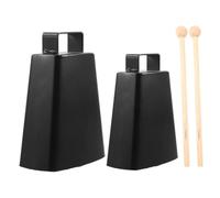 FRCOLOR 2sets Metal Iron Cowbell Jingle Stick for Hand Percussion Music Instruments for Boys and Girls Cheer at Sporting Events