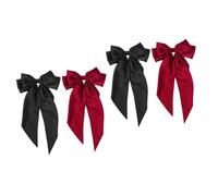FRCOLOR 2sets Metal Spring Hair Bow Clips Big Bow Hair Clips Chiffon Tails for Women 2pcs*2