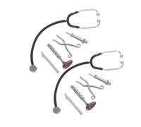 FRCOLOR 2sets Miniature Dollhouse Hospital Accessories Set of Doctor Tools Including Stethoscope Care Equipment for Educational Role Play and Home Decor