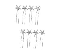 FRCOLOR 2sets Navy Wedding Hair Accessories Bride Seashell Flower Hairpin Silver Star Hair Clip Mermaid Charms 4pcs*2