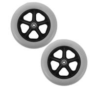 FRCOLOR 2sets Solid Tire Wheelchair Wheel Replacement Part Front Caster for Rollator Walker Easy to Install Wheelchair Accessories