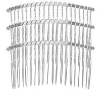 FRCOLOR 3 Pack 20 Teeth Metal Hair Combs for Women, Bridal Wedding Veil Combs, Diy Craft Hair Accessories