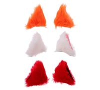 FRCOLOR 3 Pairs Cat Ear Hair Clips Plush Cat Ear Barrettes for Cosplay Parties Daily Wear Includes Styles Comfortable Durable Headwear
