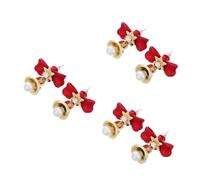FRCOLOR 3 Pairs Christmas Bow Earrings for Women Elegant Studs with Playful Lightweight Temperament Accessory Festive Red Ribbon Design for Holiday and Valentine Wear