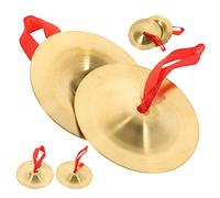 FRCOLOR 3 Pairs Finger Cymbals Musical Instrument with Comfortable Band Durable Mini Percussion for Dance Party and Early Music Education